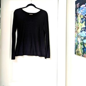 NATION LTD 100% Pima Cotton Black Long Sleeves Top